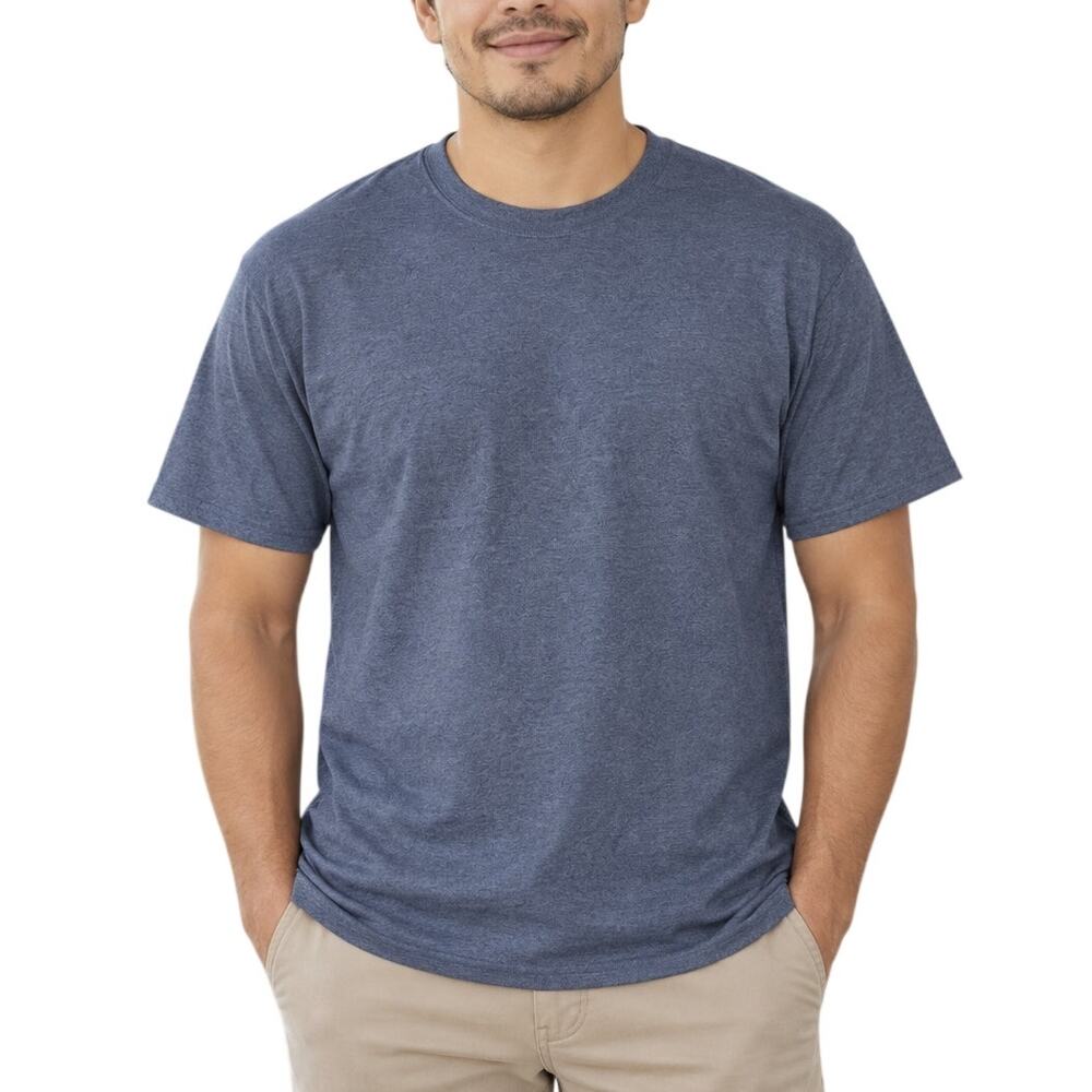 Gildan Ultra Cotton Blue Gray Heathered T-Shirt Large